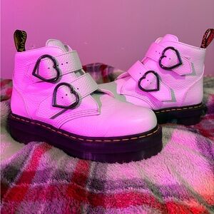 Dr. Martens White Heart-Buckle adult woman size 8 Ankle Boots